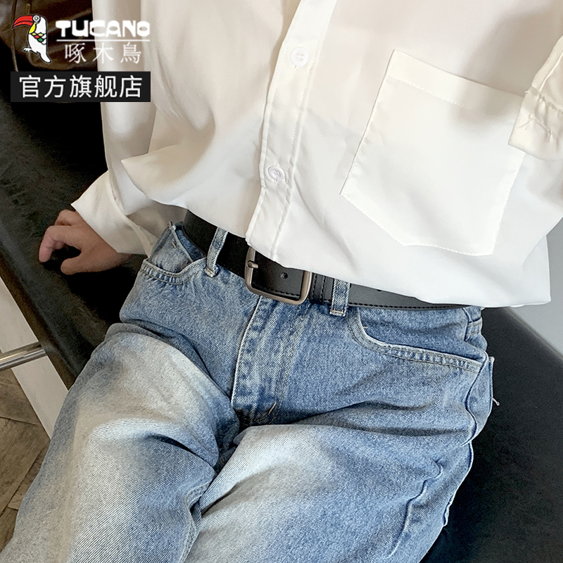 啄木鸟皮带女士真皮2025新款针扣腰带学生韩版潮流百搭高级感百级高清大图
