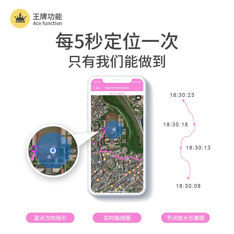 铃铛宠物狗狗定位器小型猫咪智能防丢器防水实时gps项圈追踪仪 三维工匠 琉璃金+珊瑚红项圈(自行备注项圈尺寸)高清大图