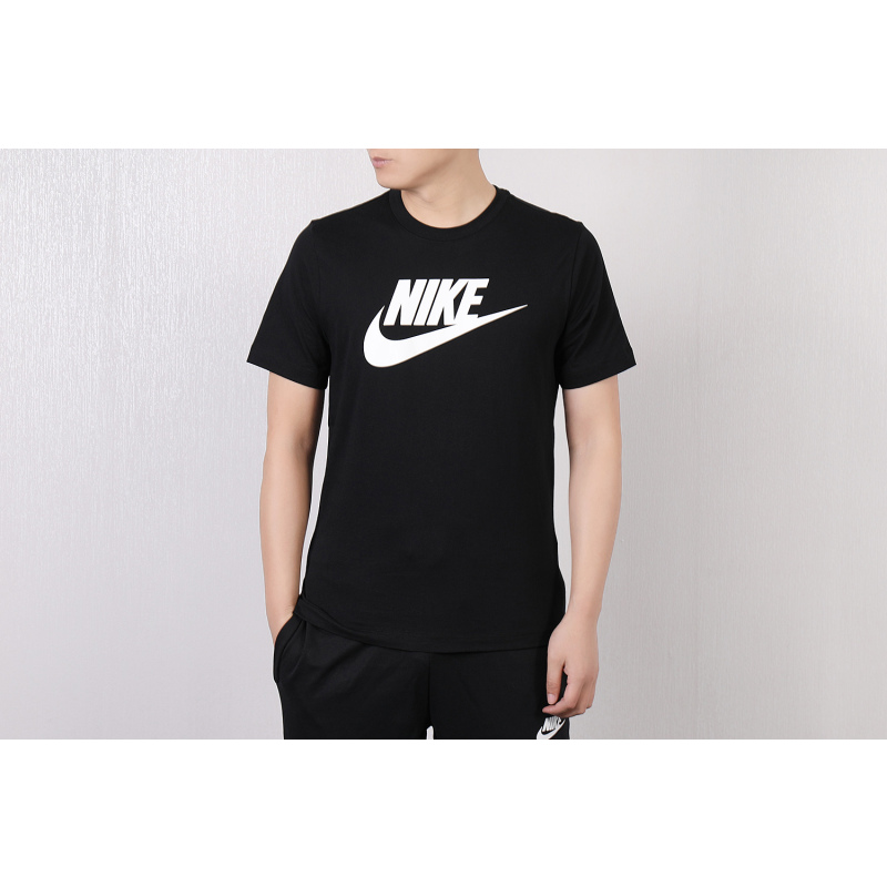 耐克(NIKE)短袖男 2023新款LOGO图案印花时尚潮流透气圆领T恤篮球系列运动服 AR5005-010/全棉大lo