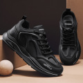 运动鞋男款2025年春夏季新款透气休闲百搭日常拼色厚底潮流老爹鞋 L-R093黑色 41