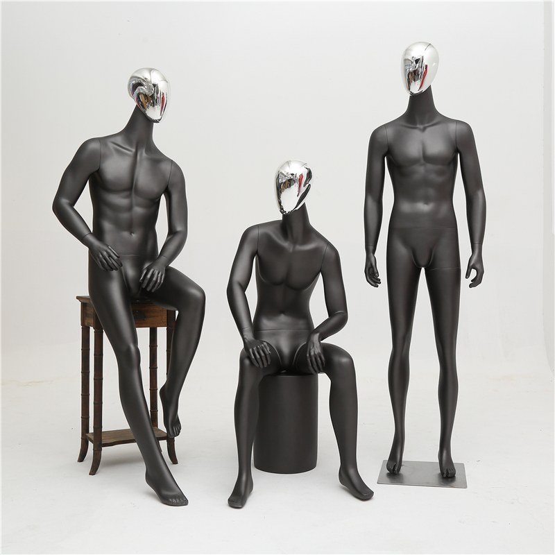 艺可恩欧品橱窗服装男模特全身展示道具电镀半身人体衣架陈列名品店