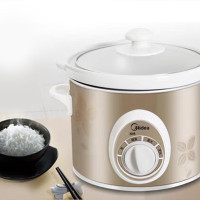 美的 MD-BGH20A 电炖锅白瓷2L慢炖家用保温机械式 文火锅煲家用防溢两档