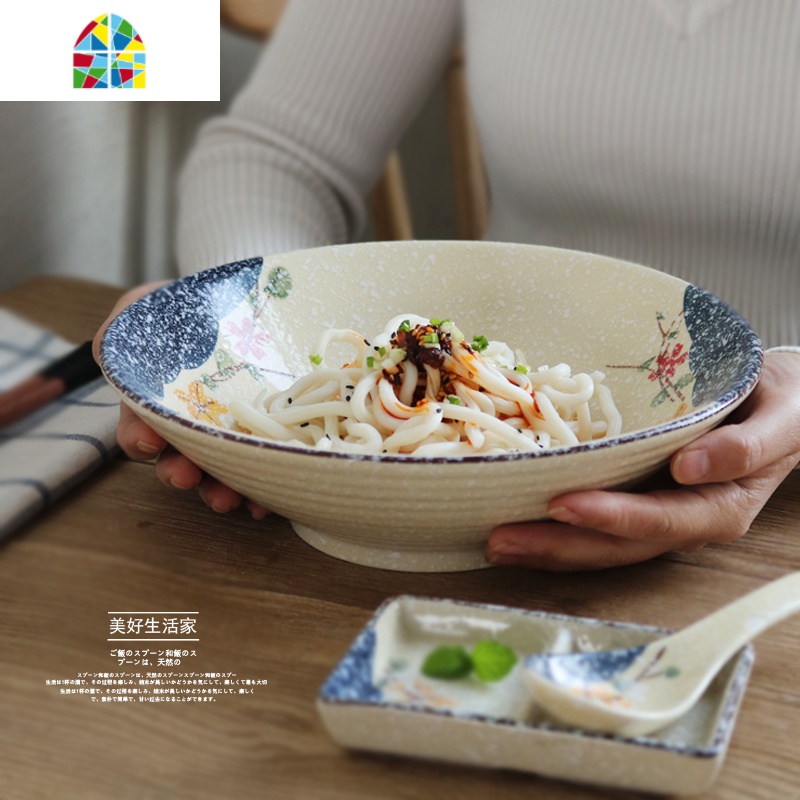 日式陶瓷碗拉面碗大碗 汤碗 面碗家用泡面碗斗笠碗面馆碗餐厅餐具 FENGHOU 9英寸面碗送汤勺+筷子+味碟高清大图