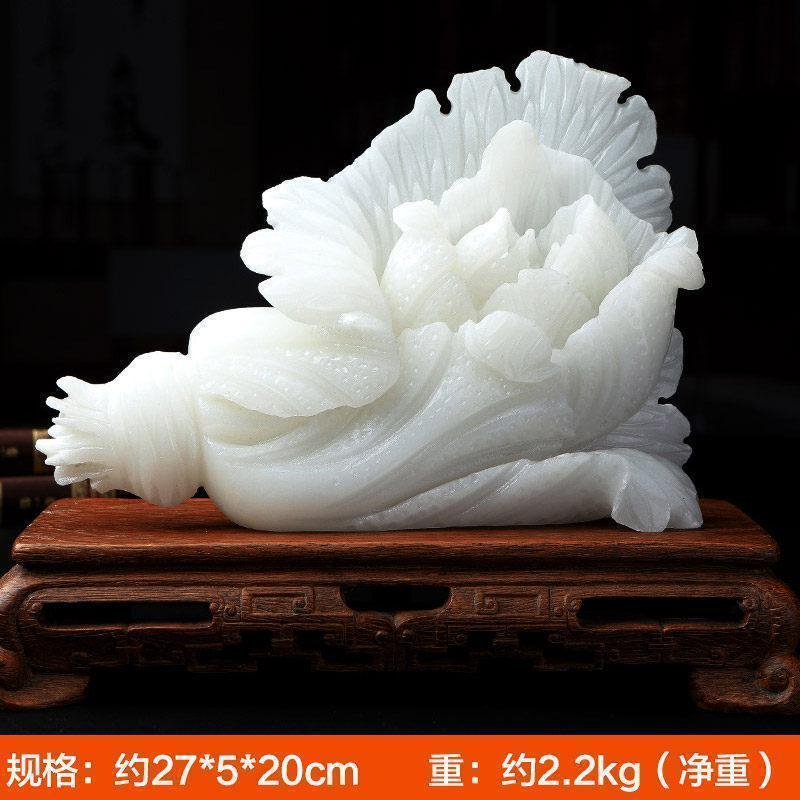 家柏饰(CORATED)玉白菜摆件岫玉玉石家居客厅酒柜装饰品新房乔迁店铺开业礼品高清大图