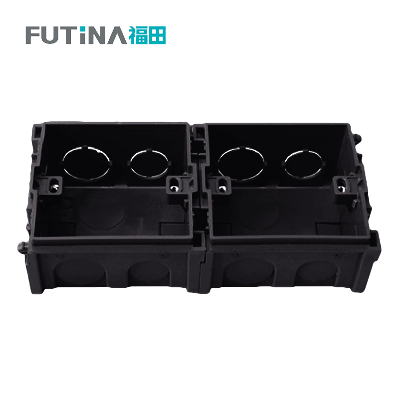 福田 86型暗装底盒 墙开暗盒墙壁面板86型通用暗盒接线盒 A1-黑色 单位:个高清大图