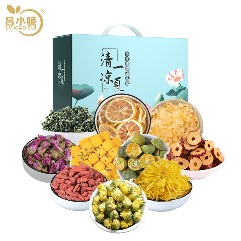 吕小脆 清凉一夏花茶礼盒 1070g/盒 花茶高清大图