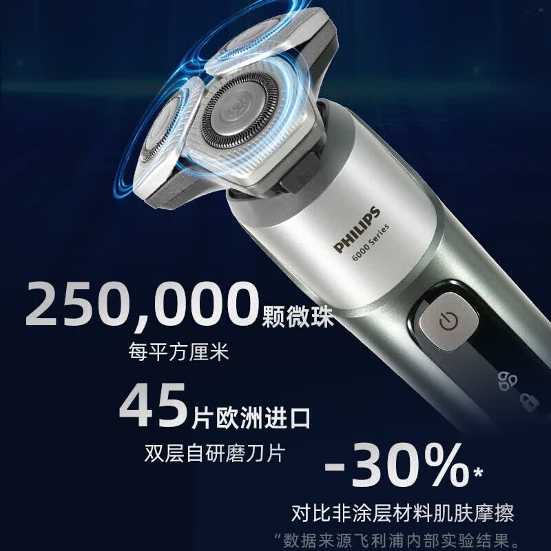 飞利浦 电动剃须刀 男士电动剃须刀 新一代旋风1系 微提切科技净剃 送男友送老公送父亲生日礼物 SW6931/12高清大图