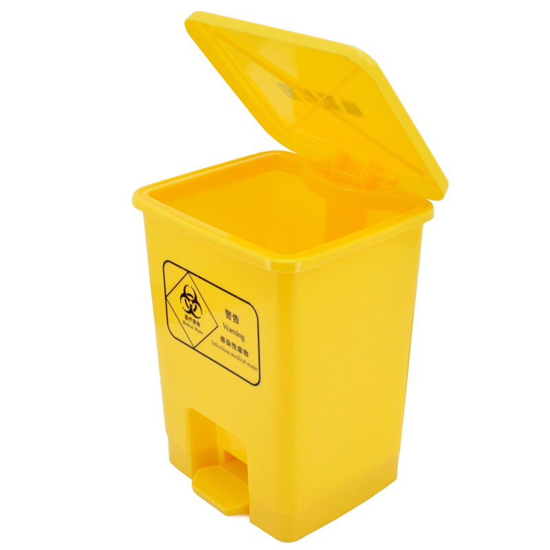英飞力(LAUTEE)LJT2219 脚踏黄 医用垃圾桶 15L 医用废物桶
