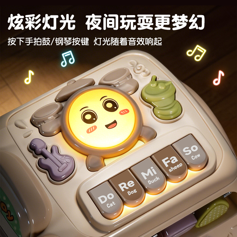 儿童益智多功能巴士0-3岁婴幼儿音乐早教玩具车亲子互动礼物3750高清大图