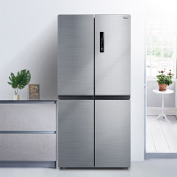美的(Midea) BCD-450WTPM(E) 450升大容量 十字对开四门冰箱 双变频 铂金净味 新风冷无霜家用冰箱