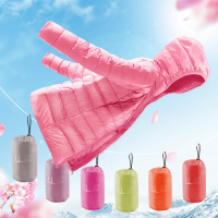 子沫雨JMOORY2021冬季新款轻薄羽绒服女短款连帽轻便薄款修身白鸭绒外套春夏冬超