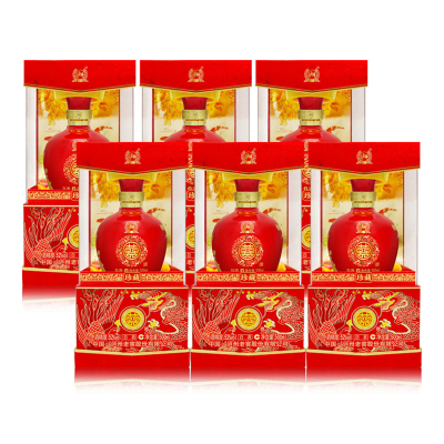 泸州老窖出品 双喜酒 珍藏五星 52度 500ml*6瓶 整箱 浓香型 白酒