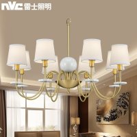 雷士照明NVC 美式全铜吊灯欧式客厅简约现代餐厅灯茶室乡村复古大厅灯具