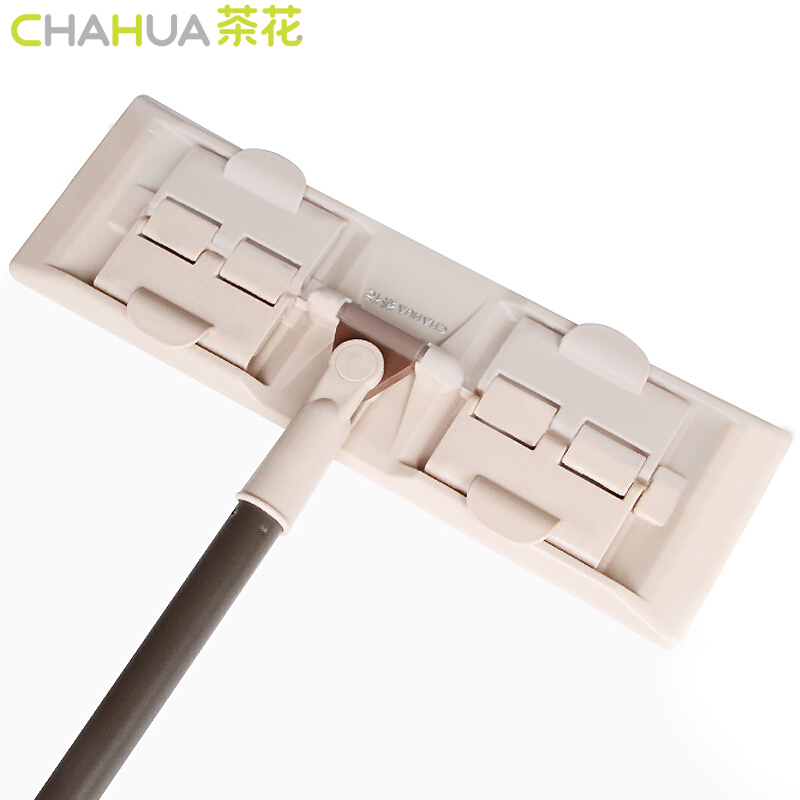 茶花蝶翼夹固式平板拖把 家用木地板瓷砖旋转擦地拖布夹固式平板拖把71302D颜色随机