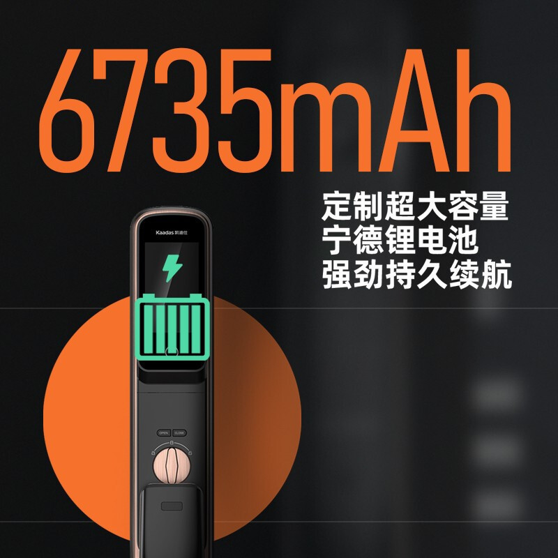 凯迪仕K20 Pro Max智能锁指纹锁远程可视猫眼内屏显示 3D人脸识别 家用电子锁密码锁 C级锁芯 红古铜