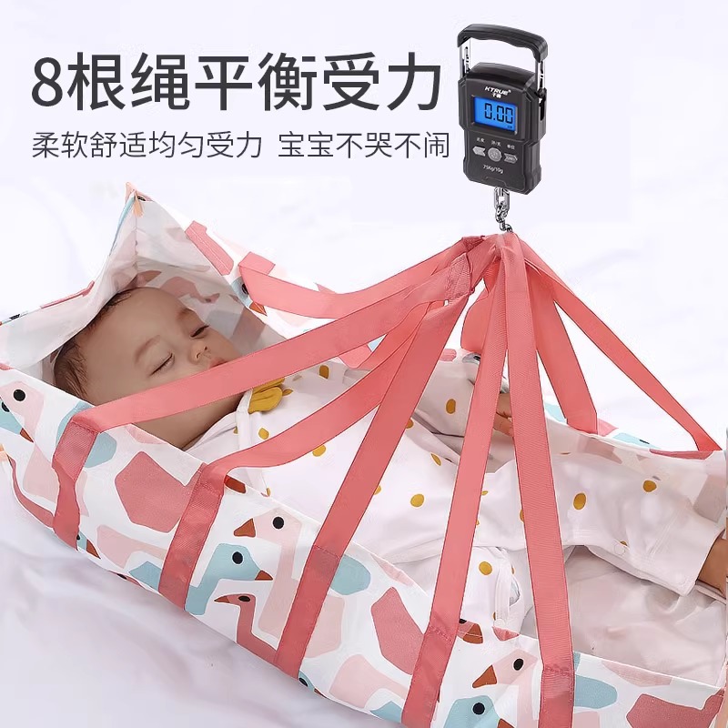 名凌 婴儿体重秤 纯棉布兜+75kg充电款手提秤(带卷尺)高清大图