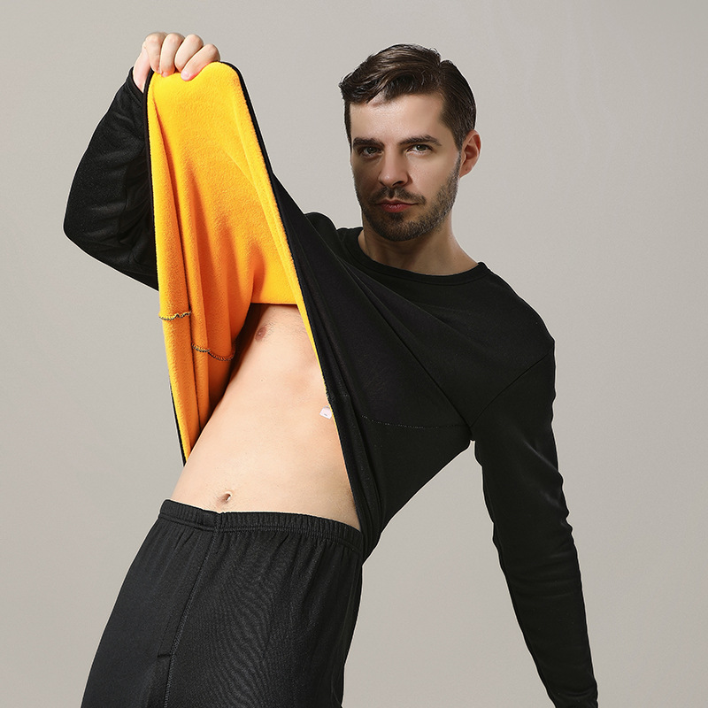 保暖套装女黄金绒加绒加厚发热新款圆领大码内衣秋冬情侣男士秋裤_877_280高清大图