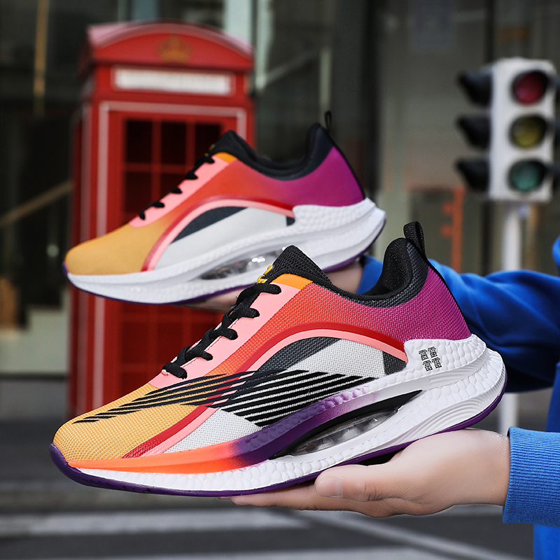 La Chessiers户外跑步鞋男春秋冬季新款超轻减震休闲运动鞋飞织网面老爹潮鞋子高清大图