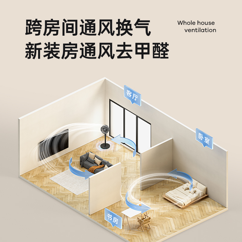 荣事达Royalstar家用卧室落地扇空气循环扇办公立式风扇安静低噪卧室宿舍台式摇头电扇FX453A黑色机械款
