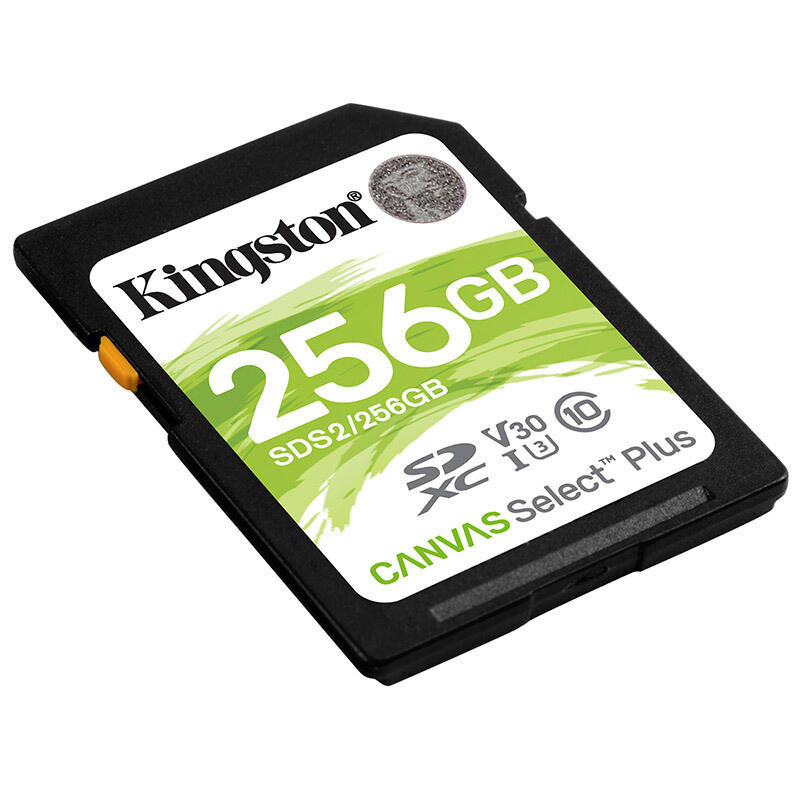 金士顿(Kingston)256GB U3 V30 支持4K SDXC存储卡高速C10相机内存卡升级版 读100MB