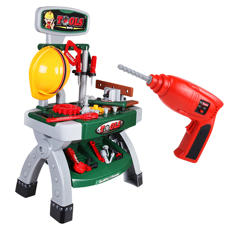 仿真维修工具台diy早教玩具3467岁儿童节小小小工程师电钻2节5号电池