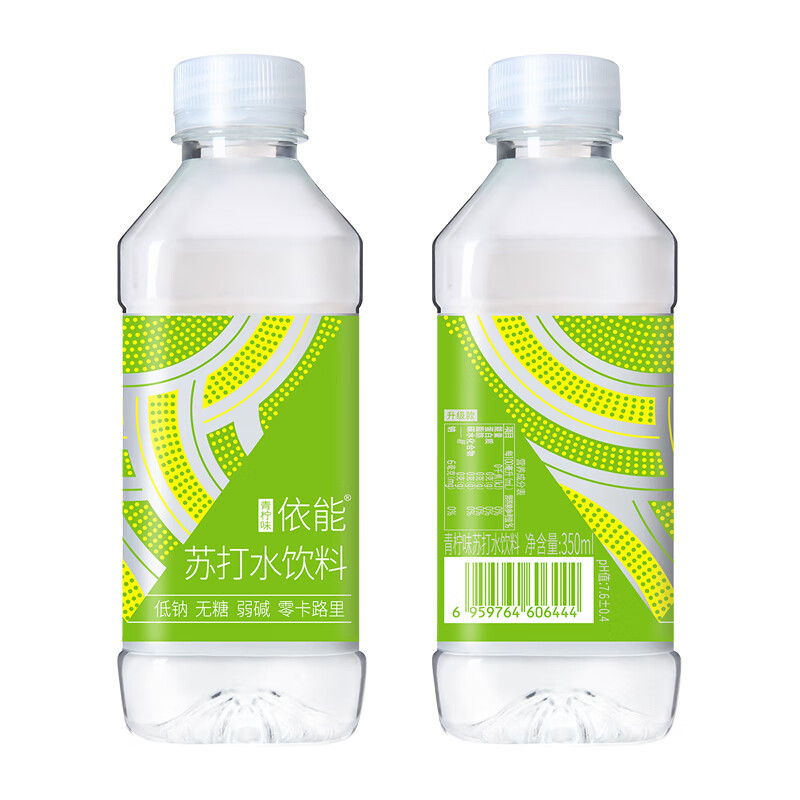 依能 青柠檬味无糖0卡无汽弱碱苏打水饮料 350ml*24瓶 整箱装高清大图