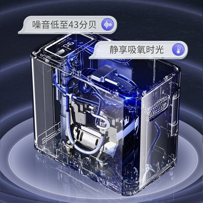 鱼跃YU300制氧机家用老人吸氧机吸氧专用高原小型便携氧气机 1L基础款