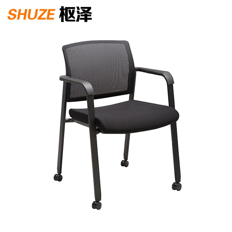 枢泽 椅子 靠背椅 黑色带轮 把高清大图