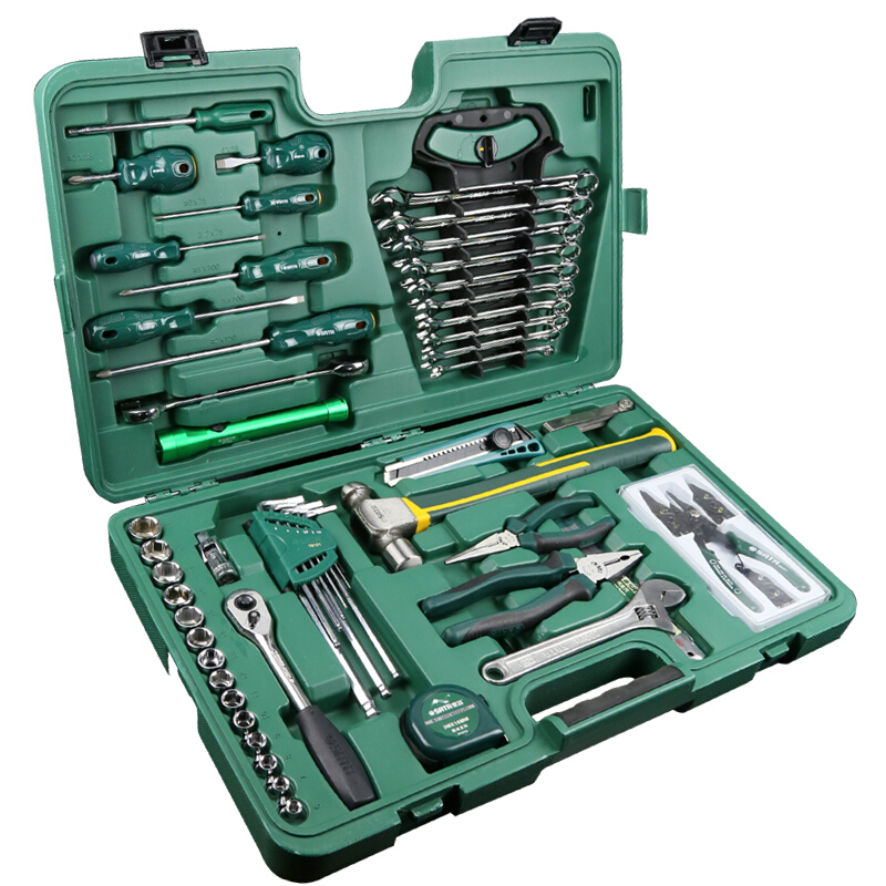 58件维修组套工具汽车维修工具机械设备维修套装扳手套装五金工具箱