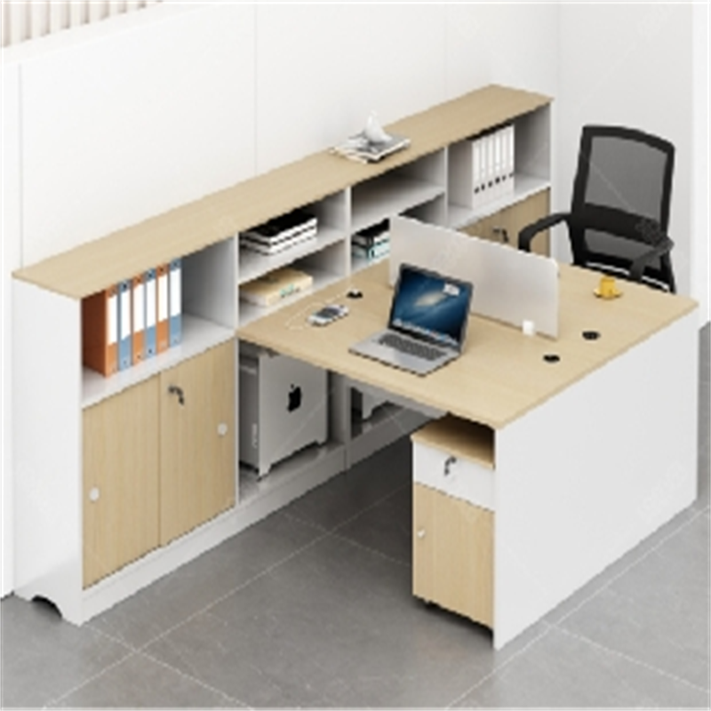 白寅 BY-T-BGZ001 T字型两人位办公桌 原木色