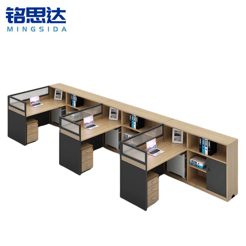 铭思达屏风工位F型三人位张