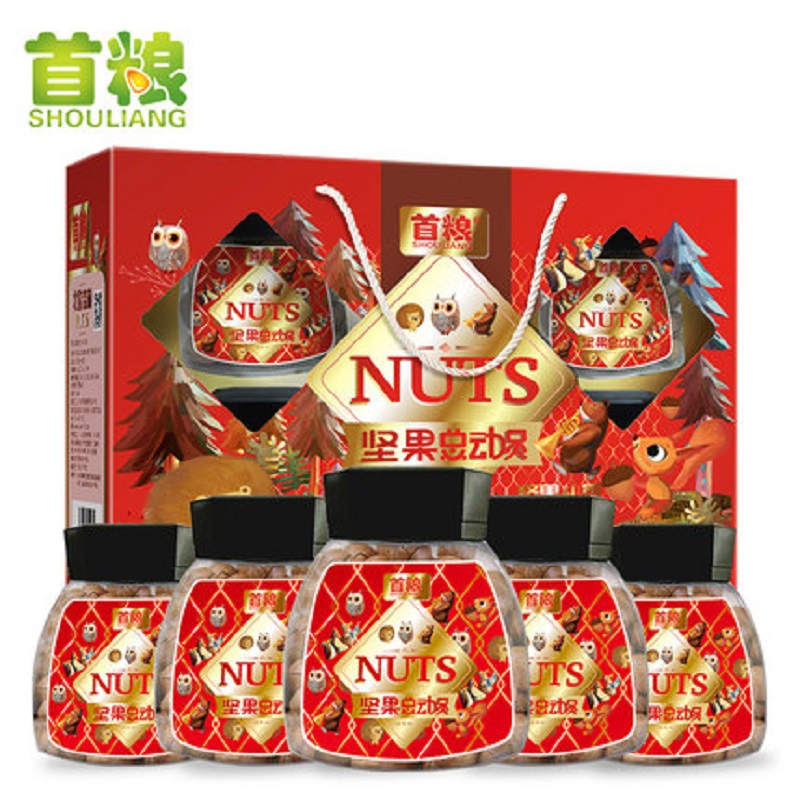 首粮(SHOULIANG)坚果总动员干果盒装6种组合坚果零食1350g