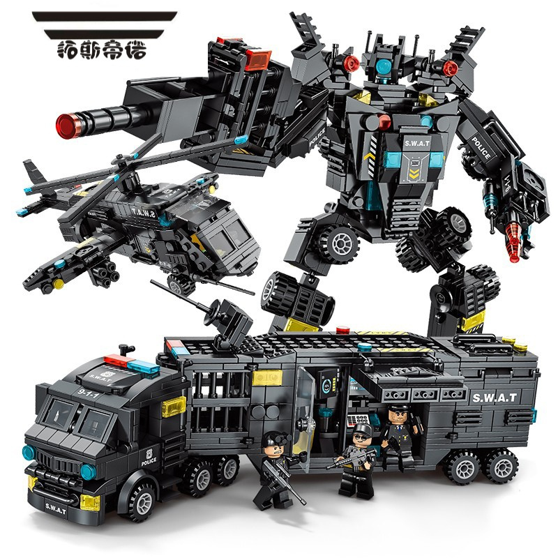 拓斯帝诺中国积木男孩子拼装玩具变形机器人金刚儿童益智力拼图生日