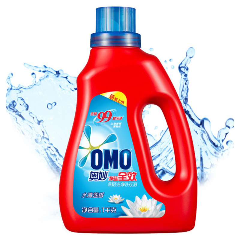 奥妙 (OMO)净蓝全效 深层洁净洗衣液 水清莲香 1kg[联合利华]