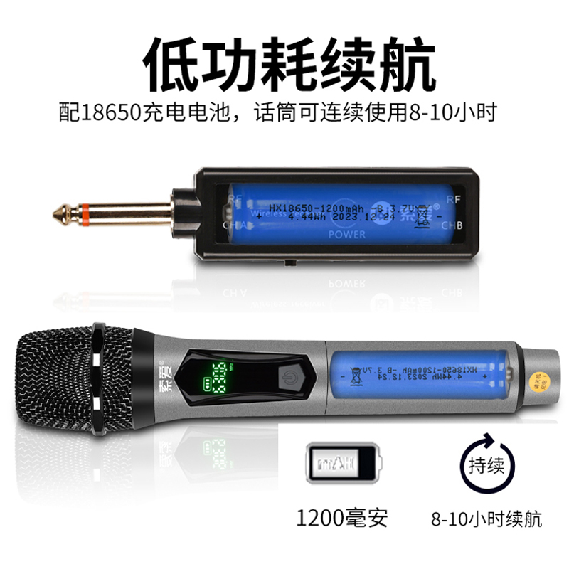 索爱(soaiy) SA-W10 专业话筒万能通用充电麦克风无线会议唱歌KTV演出舞台 双麦高清大图