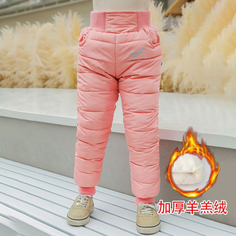 儿童棉裤加绒加厚中大童高腰长裤男女童保暖冬季外穿棉裤