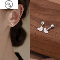 JiMi999银银耳钉养耳洞耳钉女银银耳饰小巧简约睡觉免摘耳钉女防过敏 999足银爱心耳钉