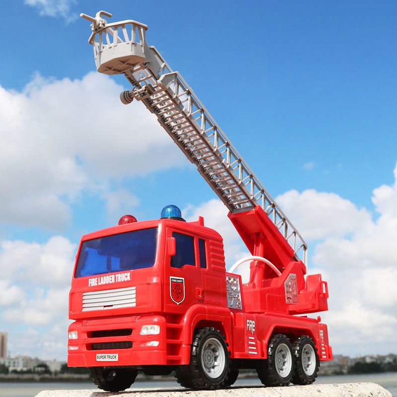 迷你消防车5只无功能电动消防车玩具早教模型男孩儿童音乐车套装灯光