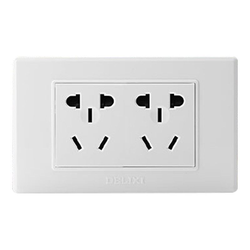 德力西家用118型插座多孔多功能暗装墙壁带开关9九孔12十二孔面板