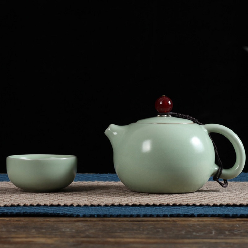 大润窑(DA RUN YAO)茶具 一鼎天下 汝窑5件套 灰色(单位:套)