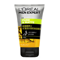 欧莱雅LOREAL 男士矿漠泥长效控油洁面乳 100ml（洗面奶男 去除污染颗粒 男士洗面奶）