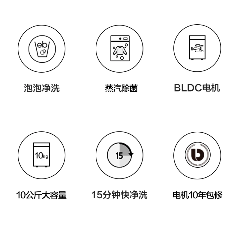 三星(SAMSUNG)10kg公斤滚筒洗衣机大容量家用智能BLDC变频蒸汽除菌白色WW10T554DAT