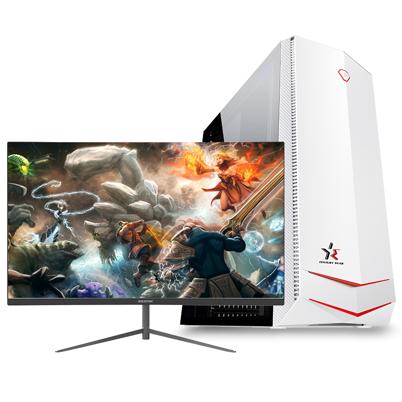 铭能 i9级八核E5-2660/GTX1650 4G独显/16G内存/480G SSD固态 台式电脑 台式机 电脑主机 组装电脑 家用办公学生游戏电脑台式DIY组装机+24英寸全套高清大图