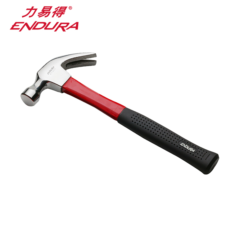 力易得(ENDURA)E7223 16oz 镜面橡塑纤维柄羊角锤 手锤榔头锤子木工锤 1个