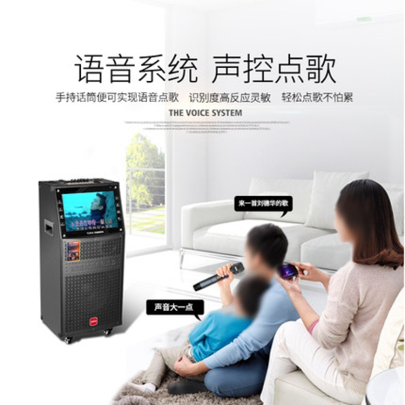 万利达户外音响K歌音箱贵族带屏幕KTV点歌显示屏广场舞演出直播 黑色:送U盘
