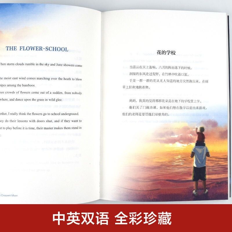 [泰戈尔诗集全3册]飞鸟集+新月集+ [正版]泰戈尔诗集飞鸟集新月集 中英对照双语版生如夏花高清大图