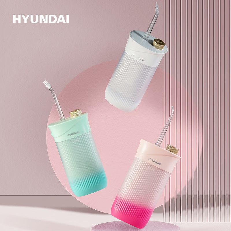 HYUNDAI 电动冲牙器洗牙器牙齿清洁器便携式 极地白 W2高清大图