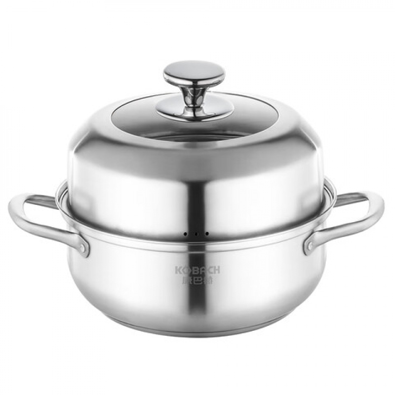 康巴赫(KOBACH)KBH-T26Z臻味不锈钢蒸汤锅 28cm (单位:个) 不锈钢色