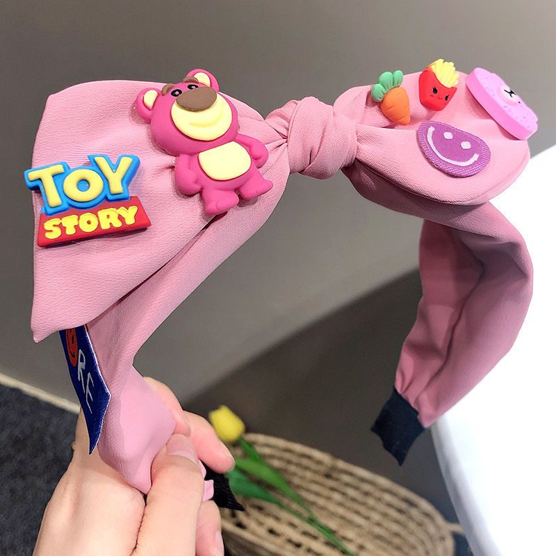 韩国东大门少女卡通宽边双层蝴蝶结发箍彩色布艺压发头箍外出发带布朗