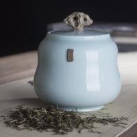 鼎艺 陶瓷茶叶罐家用密封罐储存罐茶罐普洱茶罐茶叶盒收纳罐 130赏石小号单罐(简装)